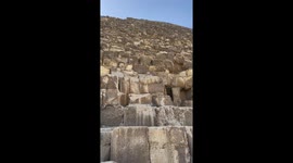 Pyramid dog surprises tourists in Egypt