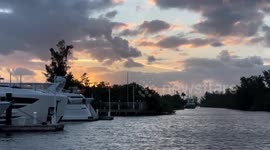 Windy Sunset At The Marina