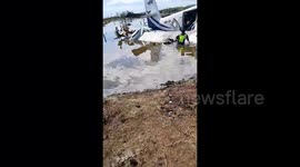 Four people died in a plane crash in Gorontalo, Indonesia which crashed into a fish pond