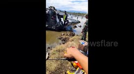 Four people died in a plane crash in Gorontalo, Indonesia which crashed into a fish pond