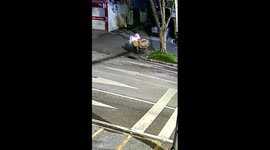 Passersby rush to help elderly man pick up fruits