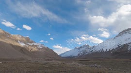 Time Lapse Blue Sky Valley Moving Clouds