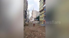 Terrifying footage shows the moment a seven-storey building collapsed in Kenya