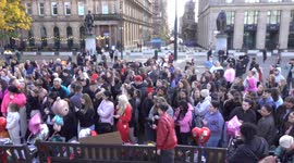 liam payne vigil in george square glasgow this afternoon video two