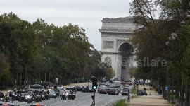 Bikers demonstrate against the reduction in speed on the parisian ring road from 70 to 50 kmh and the subsequent interdiction of circulating between the car lanes. 20 Oct 2024, 15h.