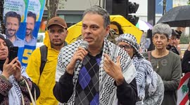 Brazil: Demonstration calling for a ceasefire in Palestine Sao Paulo Brazil