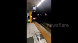 Italy: Leaking At Italia Metro Station In Catania Amid Storm