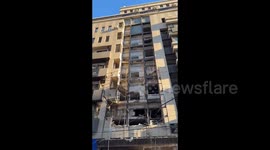 Lebanon: Destroyed multi-story building in Beirut