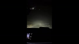 Fog engulfs car as it drives along highway in China