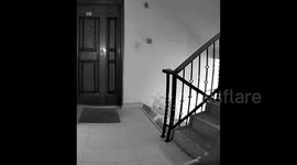 Spooky! 'Ghost' balloon climbing stairs stalks man entering elevator