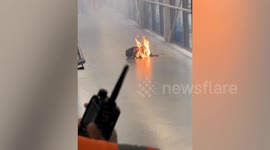 Power bank bursts into flames at airport in China