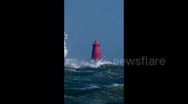 Ireland: Storm Ashley: Ferry Crosses Irish Seas In Storm