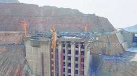 Mega dam under construction in China's Xinjiang