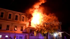 Dramatic Video from 2nd Alarm House fire, Mount Carmel, Pennsylvania