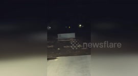US: Dramatic Video Shows Hagerman Flood Crisis Submerging Truck on State Road 2