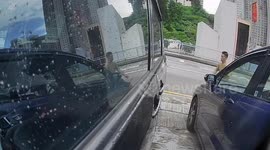 Furious driver hits 4x4 parked 'too close' to his car