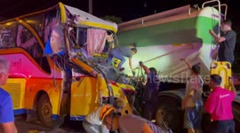 Bus travelling from temple crashes injuring 38 passengers in Thailand