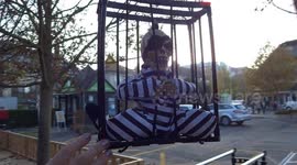 Halloween decorations in Heviz, Hungary, funny and spooky