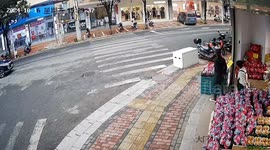 Novice driver smashes through phone shop front in China after mistaking gas pedal for brake