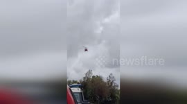 Italy: Helicopter Saves Three Stranded on Islet as Floodwaters Rise