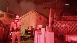 US, Los Angeles: San Gabriel Garage Fire Exposes Nearby Structures