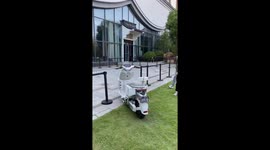 Autonomous electric motorcycle drives itself in China