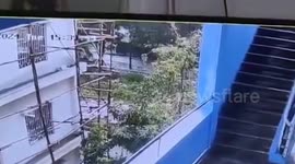 CCTV shows building collapse that killed one and injured 16 in India