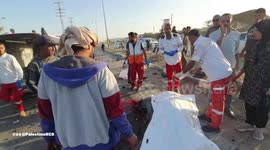 Gaza: The Palestine Red Crescent teams transported the bodies of two individuals and four injured