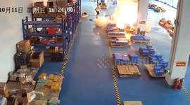 Workers flee for safety after exploding lithium batteries spark massive fire at factory in China