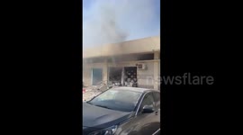 Israel: Damage in the Naaman industrial area between Acre and Kariot, as a result of the recent rocket barrages from Lebanon