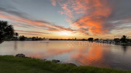 Serene Sunset At The Lake