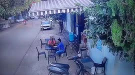 Quick-thinking diners leap away from car hurtling into cafe