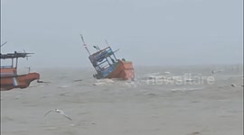 Cyclone Dada's Fury: Boat Capsizes Amidst Violent Winds in Dhamara, Bhadrak