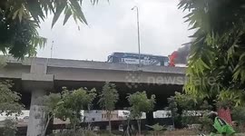 Dozens of children saved from school bus fire Indonesia