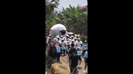 Children celebrate Indonesian Independence Day in sheep costumes