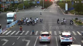 Traffic brought to standstill by 3-year-old rides toy car into highway in China