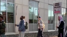 US: Activists held a protest outside Maersk's headquarters in New Jersey, demanding the shipping giant to stop transporting weapons to the Israeli military