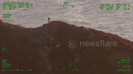 Helicopter crew rescue hiker from Shelter Cove, California