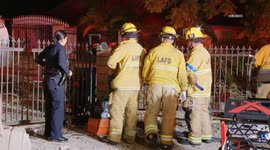 US, Los Angeles: Sylmar Car Slams Into Front Yard