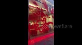 UK: Palestine Action spray and blockade APCO's office in Central London
