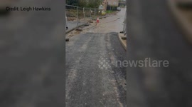 Grim footage shows human waste flowing through new build estate