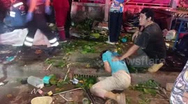 One killed and nine injured when meth-addled driver crashes into noodle stall in Thailand