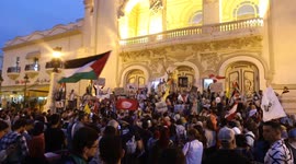Tunisia: Protest in Tunisia against Israeli attacks on Gaza