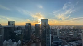 Downtown Chicago Sunset from Skyscraper