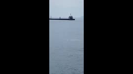 Environmental disaster waiting to happen. Cargo Vessel slowly sinking off the island of Kalymnos