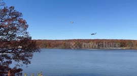 Helicopters battle wildfire in Connecticut for third consecutive day