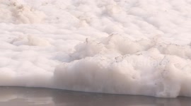 Toxic foam covers India’s sacred Yamuna River, experts warn of health hazards
