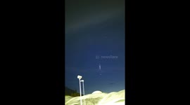 RARE EXTREMELY BRIGHT STARLINK SATELLITE TRAIN FLARE OUTBURST OVER SWISS ALPS 1 DAY AFTER LAUNCH