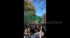 Netherlands: Protesters demonstrate in Utrecht in support of Gaza