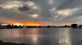 Colorful Lake Sunset In Florida